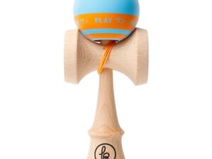 Kendama Record Albastru deschis cu dungi portocalii