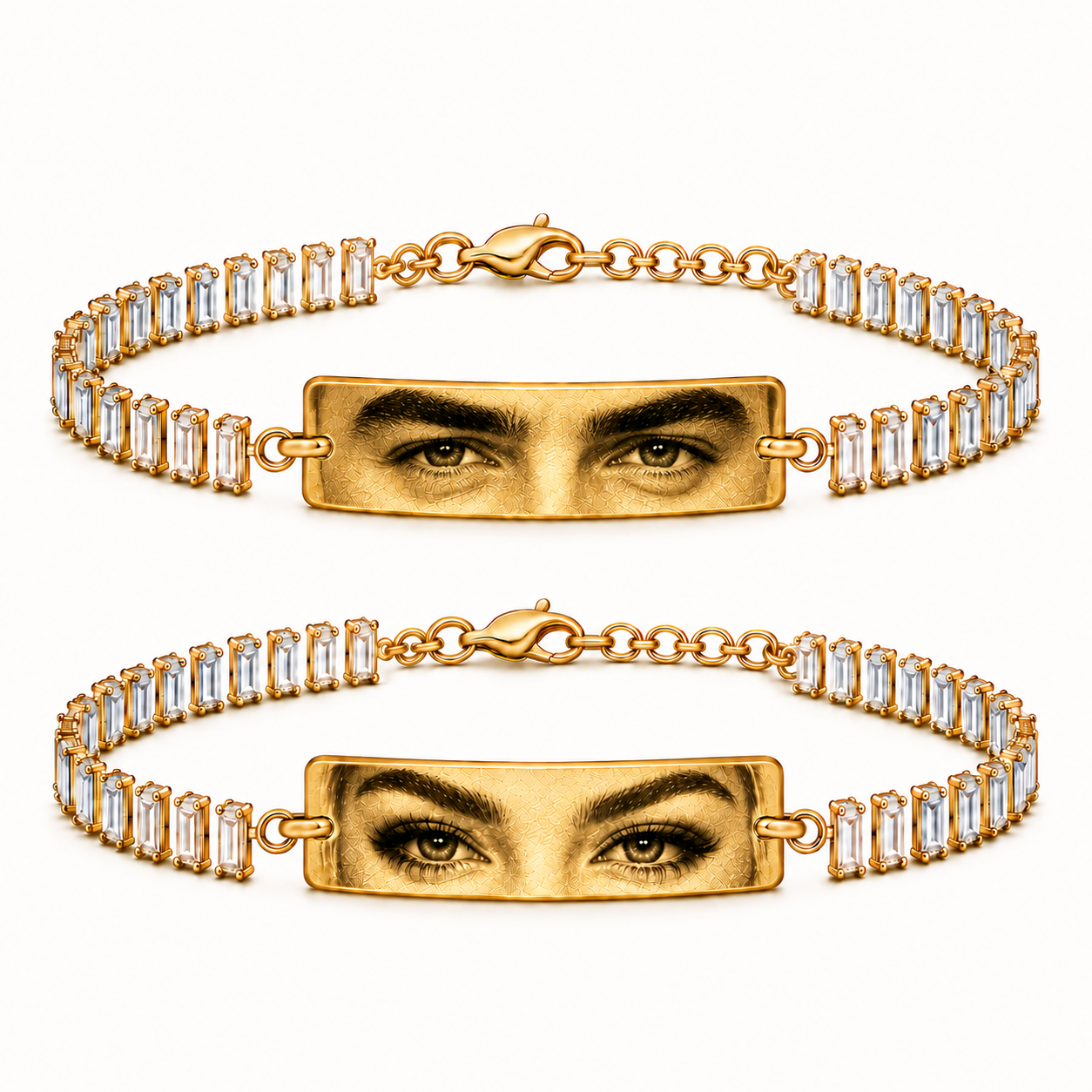 Reducere 40% – Set 2 Bratari Personalizate Mystic White Eyes cu Aur 1 Set 2 Bratari Personalizate Mystic White Eyes cu Aur