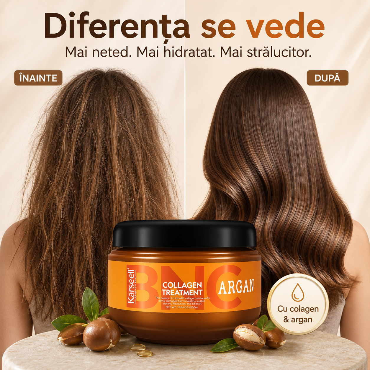 Reducere 23% - Karseell BNC Mască de păr cu Colagen 550ml – Tratament profesional pentru păr uscat și deteriorat 2 Reducere 23% - Karseell BNC Mască de păr cu Colagen 550ml – Tratament profesional pentru păr uscat și deteriorat - imagine 2