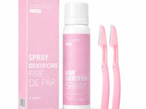 Spray pentru evidențierea părului facial cu 2 lame incluse – pentru îndepărtare precisă și sigură