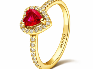 Inel Red Heart Gold