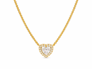 Colier White Heart Gold