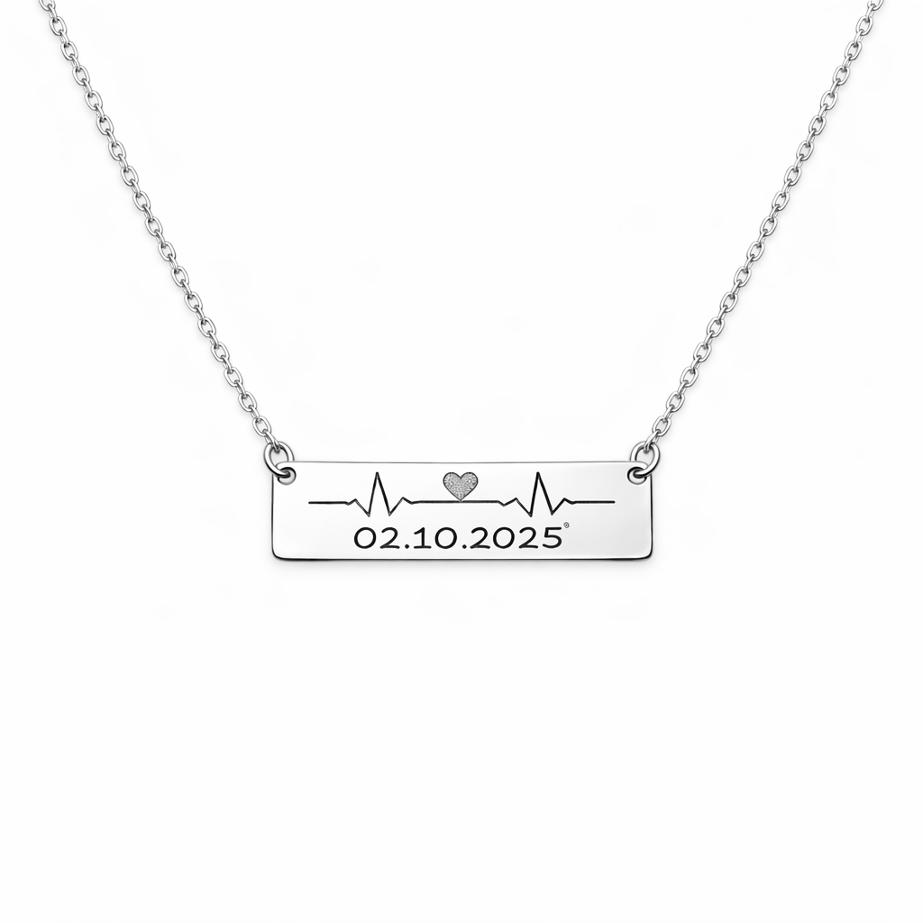 Reducere 39% – Colier Personalizat Puls cu Argint 1 Colier Personalizat Puls cu Argint