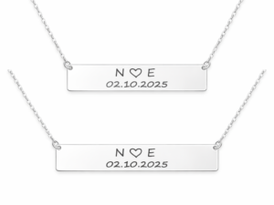Set 2 Coliere Personalizate Data cu Argint