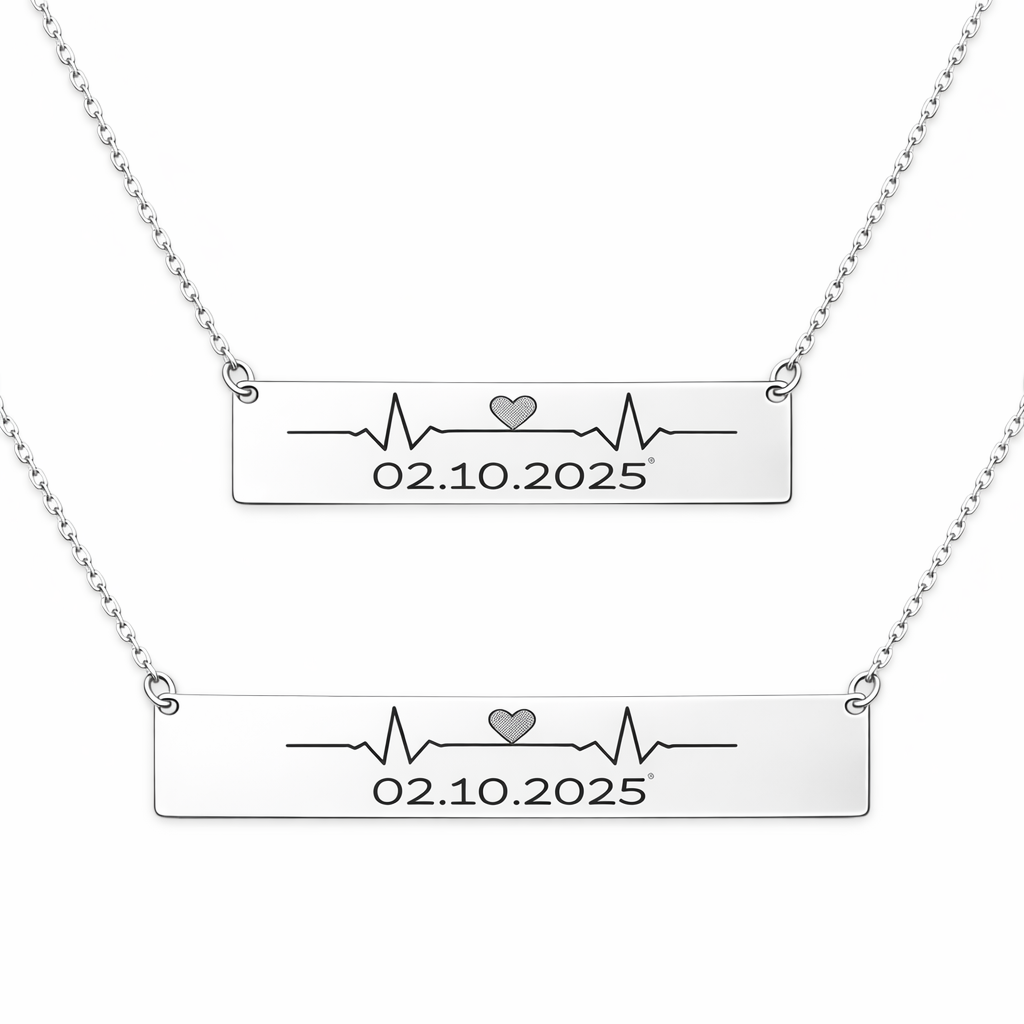 Reducere 40% – Set 2 Coliere Personalizate Puls cu Argint 1 Set 2 Coliere Personalizate Puls cu Argint