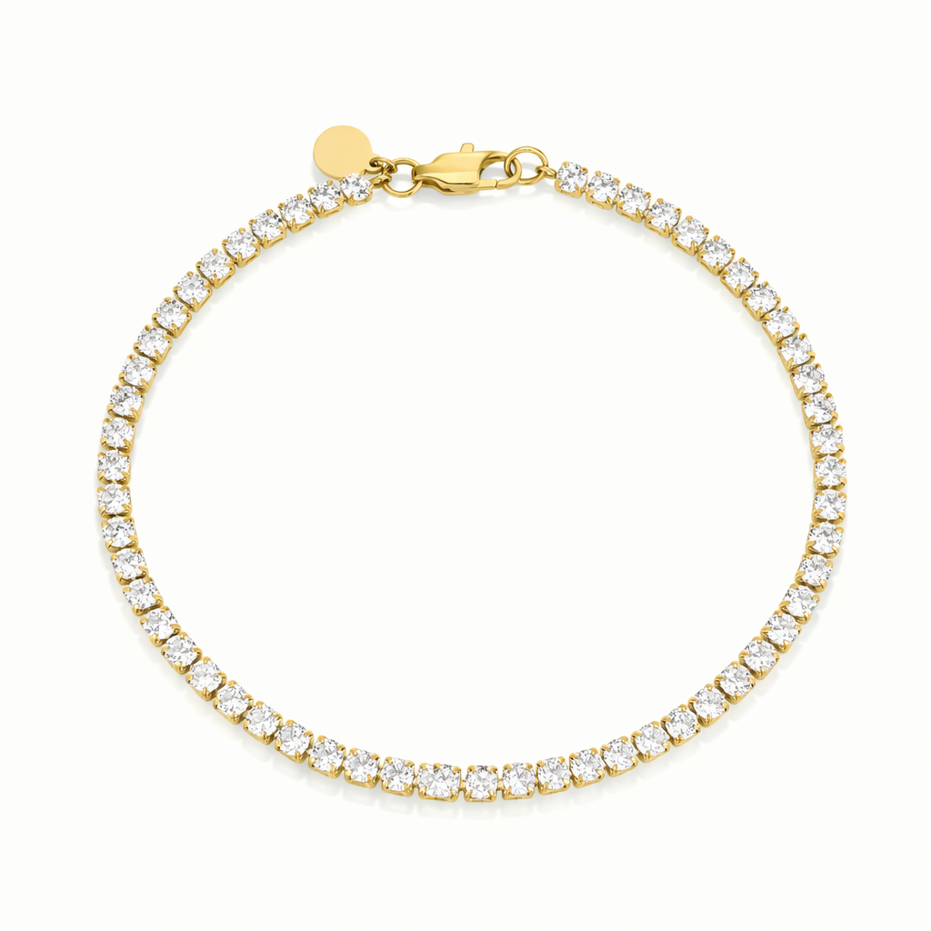Reducere 39% - Bratara Tennis Slim Placata cu Aur 18k 1 Bratara Tennis Slim Placata cu Aur 18k