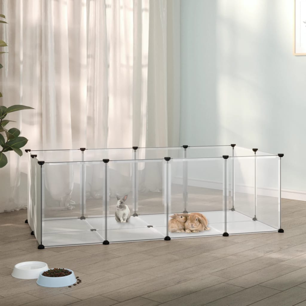 Gossi cusca pentru animale mici transparent 144x74x46,5 cm pp și oțel
