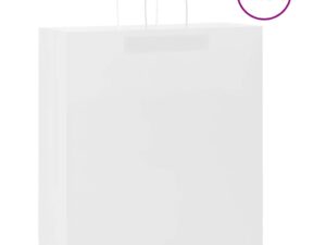 Gossi pungi de hartie 250 buc cu manere albe 45x17x48 cm