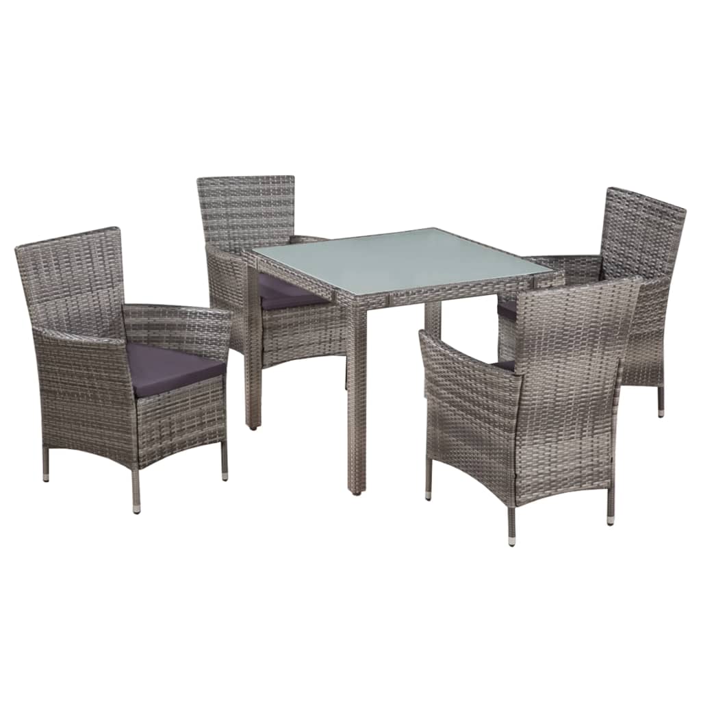 Reducere 77% - Gossi set mobilier de exterior cu perne, 5 piese, gri, poliratan 1 Gossi set mobilier de exterior cu perne