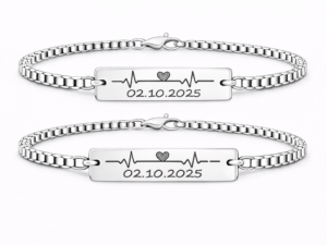 Set 2 Bratari Personalizate Data cu Argint
