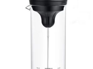 Mixer spumant de lapte pentru cafea cu recipient negru