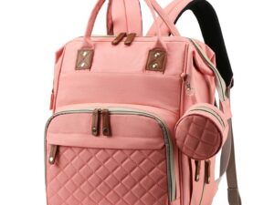 Rucsac multifunctional pentru Scutece Bebelusi atasabil pe manerul caruciorului cu patut pliabil ROZ