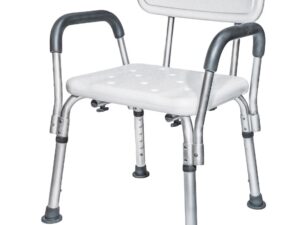 Scaun pentru baie cu suport brate ajustabil alb 57 x 46 x 70 / 84 cm