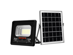 Proiector Solar Jortan 50W IP66 cu Indicator batarie si telecomanda 6500k