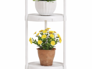 Suport vertical pentru ghivece 4 niveluri Alb 132x31 cm Ideal pentru Plante de Interior si Exterior