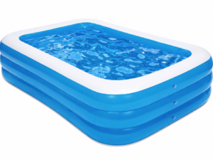 Piscina gonflabila pentru copii si adulti PVC 210x140 cu inaltime de 56 cm albastru/alb
