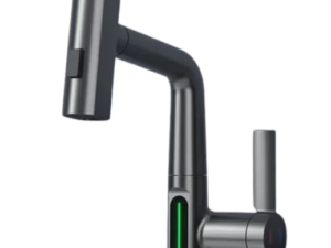 Baterie baie/bucatarie cu display temperatura curgere tip cascada jet sau spray dus extractibil