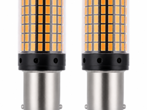 Set 2 Becuri LED semnalizare ORANGE soclu Pw 180 grade LED 1156 led 144 SMD PW21