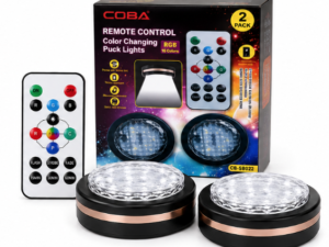 Set 2 Lampi LED RGB COBA CB S8022 cu telecomanda 16 Culori 300 Lumeni Iluminare Wireless temporizator montare adeziva
