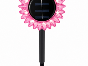 Lampa solara decorativa de gradina si de perete Floarea Soarelui 35cm ROZ cu led alb cald