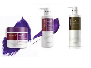 Set Blond Perfect Karseell – Șampon și Mască Mov Violet + Balsam cu Colagen | Neutralizare Tonuri Galbene