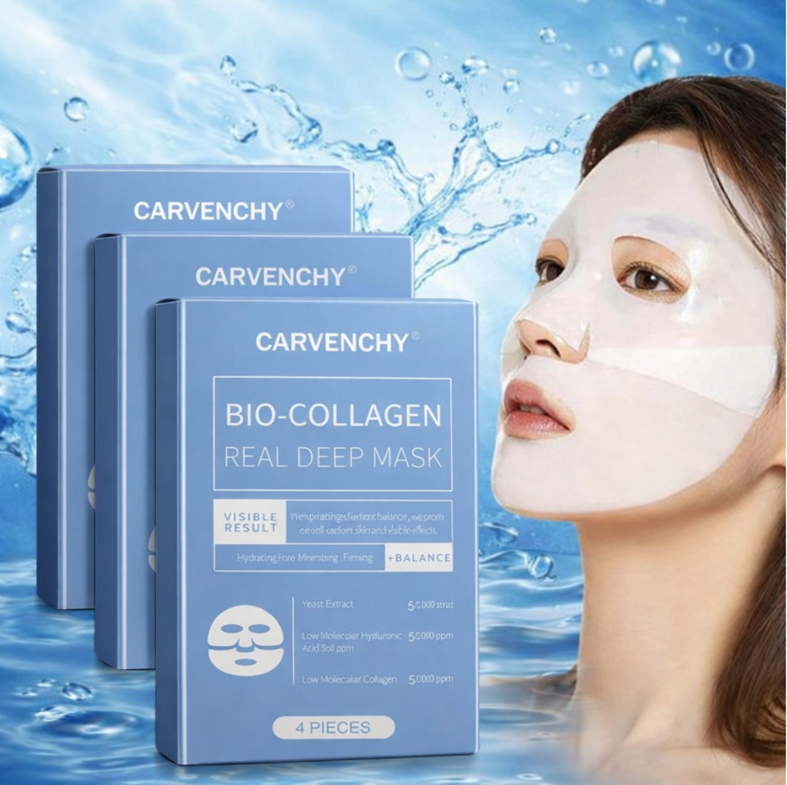 Reducere 38% - Set 4 Măști Hidrogel cu Bio-Colagen pentru Ten Sensibil – Hidratare Intensivă și Fermitate, Textură Non-Lipicioasă 1 Set 4 Măști Hidrogel cu Bio-Colagen pentru Ten Sensibil – Hidratare Intensivă și Fermitate