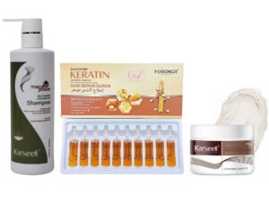 Set Îngrijire Completă pentru Bărbați Karseell – Șampon Anti-Cădere 500ml + Ulei Premium de Reparare a Părului 10 x Fiole + Ceară de Păr pentru Fixare și Strălucire 100g