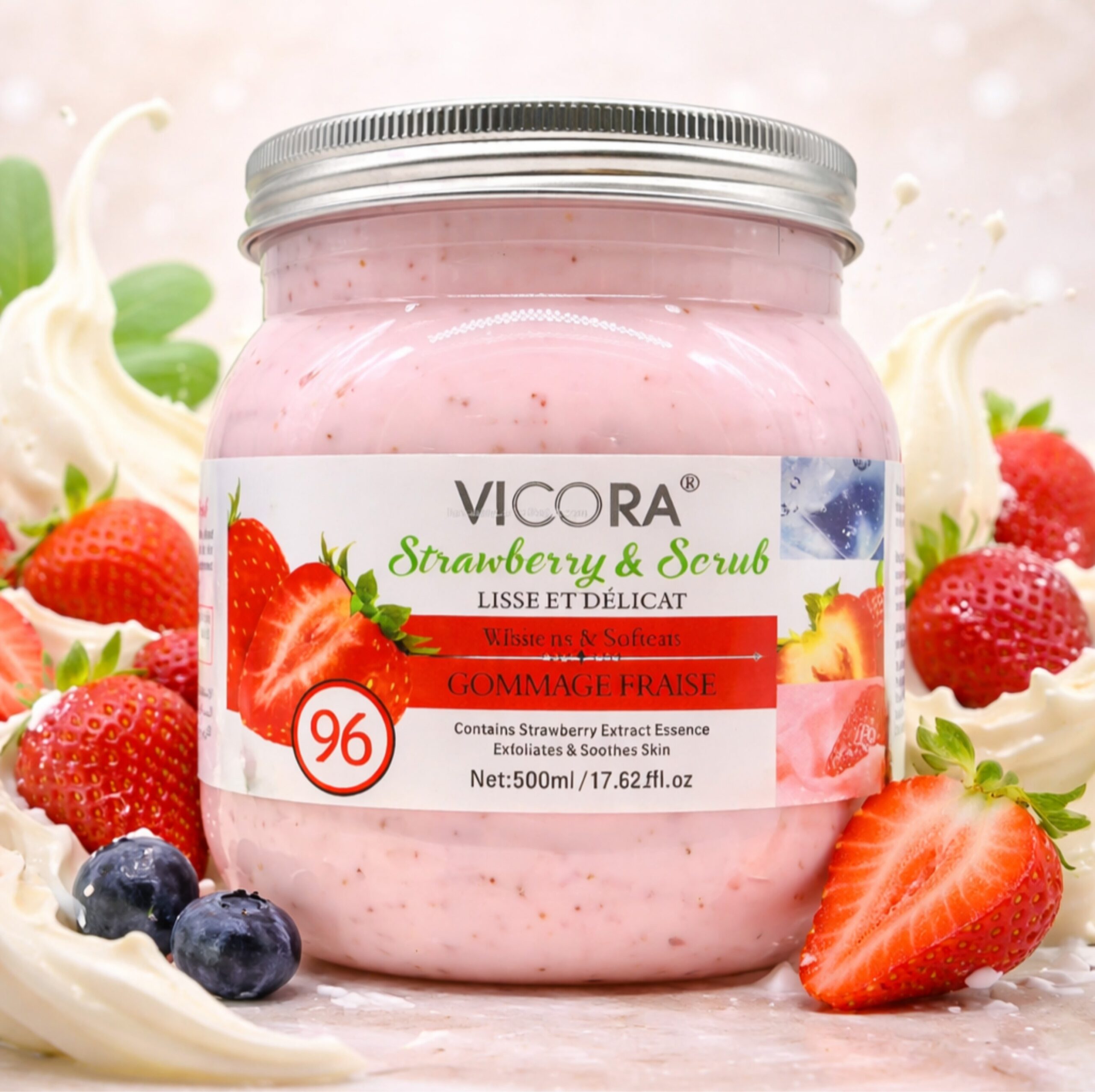 Reducere 38% – CEZI – Scrub de corp cu căpșuni și zahăr pentru exfoliere delicată și hidratare, 500 ml 1 CEZI – Scrub de corp cu căpșuni și zahăr pentru exfoliere delicată și hidratare