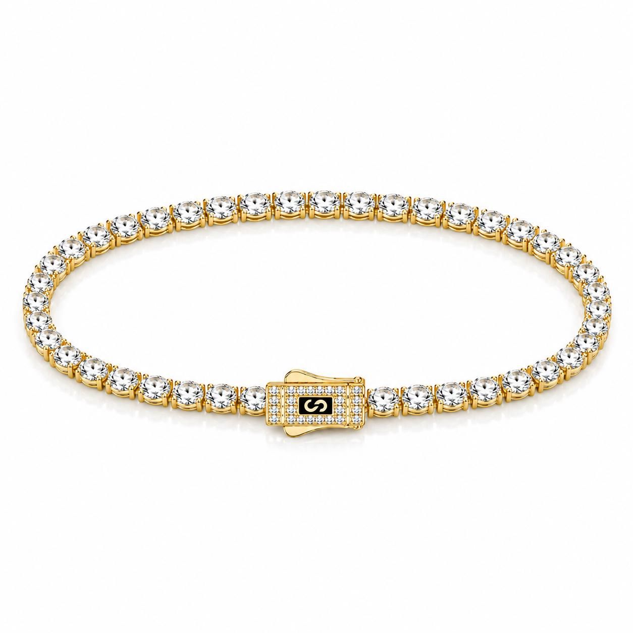 Reducere 43% – Bratara Monaco Tennis Gold Cu Aur 4MM 1 Bratara Monaco Tennis Gold Cu Aur 4MM