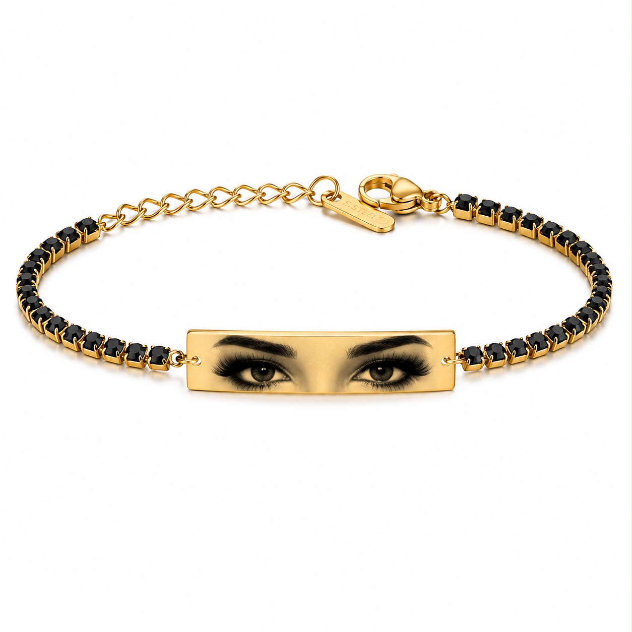 Reducere 35% - Bratara Personalizata Eyes Black Gold 1 Bratara Personalizata Eyes Black Gold