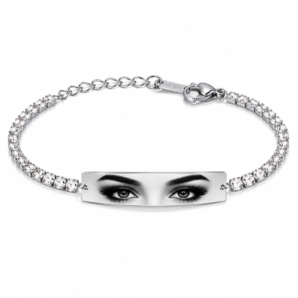 Reducere 35% - Bratara Personalizata Eyes Tennis Silver cu Argint 1 Bratara Personalizata Eyes Tennis Silver cu Argint