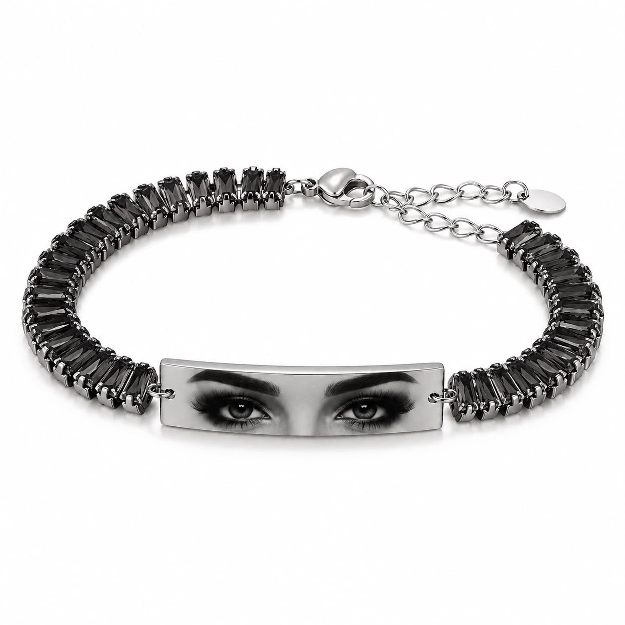 Reducere 35% - Bratara Personalizata Eyes Mystic Silver Black Cu Argint 1 Bratara Personalizata Eyes Mystic Silver Black Cu Argint