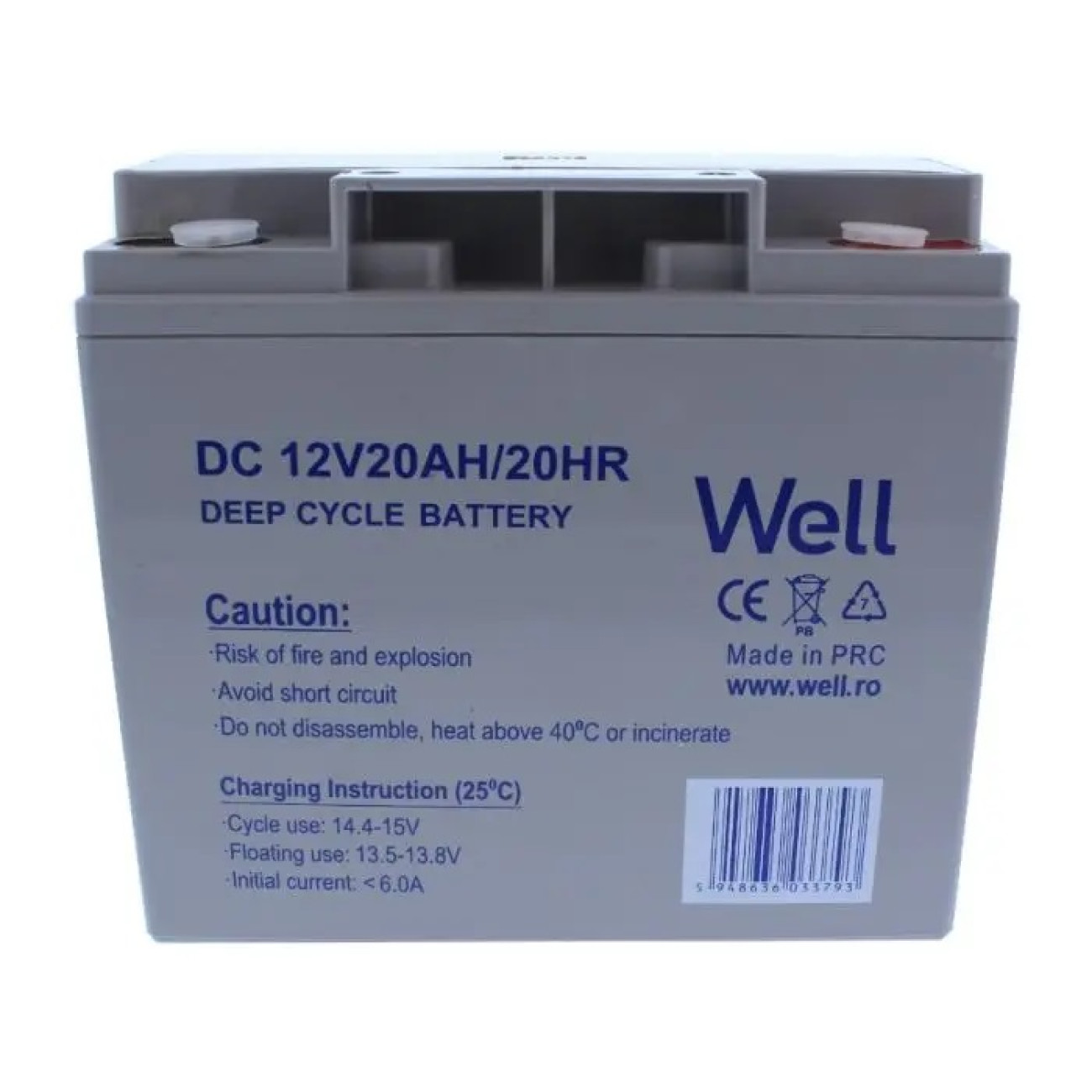 Reducere 20% - Acumulator plumb acid deep cycle Well 12V 20AH, terminal M5 1 Acumulator plumb acid deep cycle Well 12V 20AH
