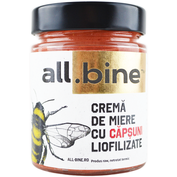 Reducere 20% - Crema de Miere cu Capsuni Liofilizate 300g 1 Crema de Miere cu Capsuni Liofilizate 300g