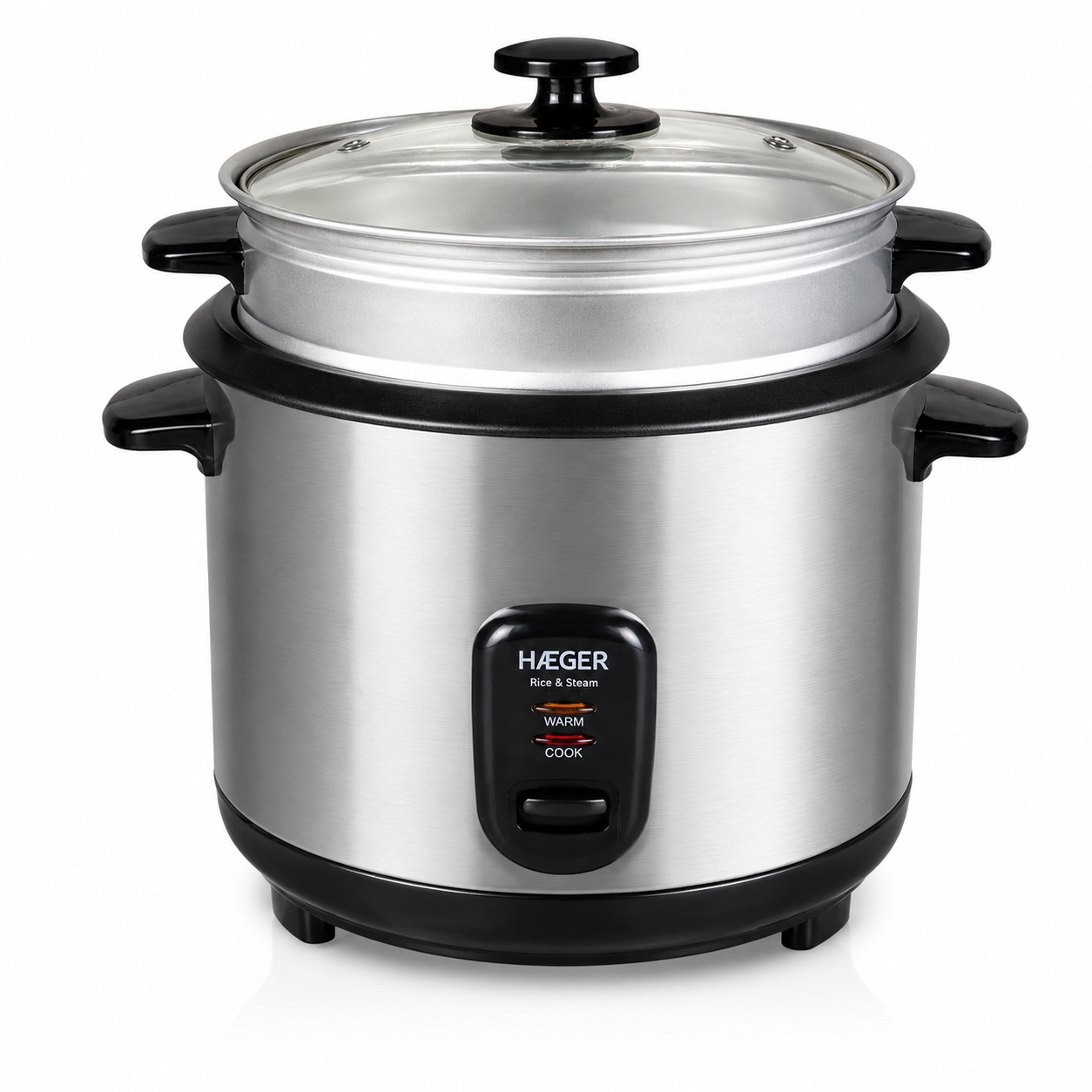Reducere 20% - Aparat de gatit orez si aburi HAEGER RICE STEAM, Capacitate 1.8L, Putere 700W, Functie de gatit cu aburi, Pastreaza orezul cald automat, Argintiu 1 Aparat de gatit orez si aburi HAEGER RICE STEAM