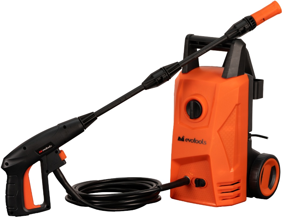 Reducere 36% - Aparat de spalat cu presiune turbojet 1400W, 110bar, 5.5 l/min, furtun 5m, Evotools 683284 1 Aparat de spalat cu presiune turbojet 1400W
