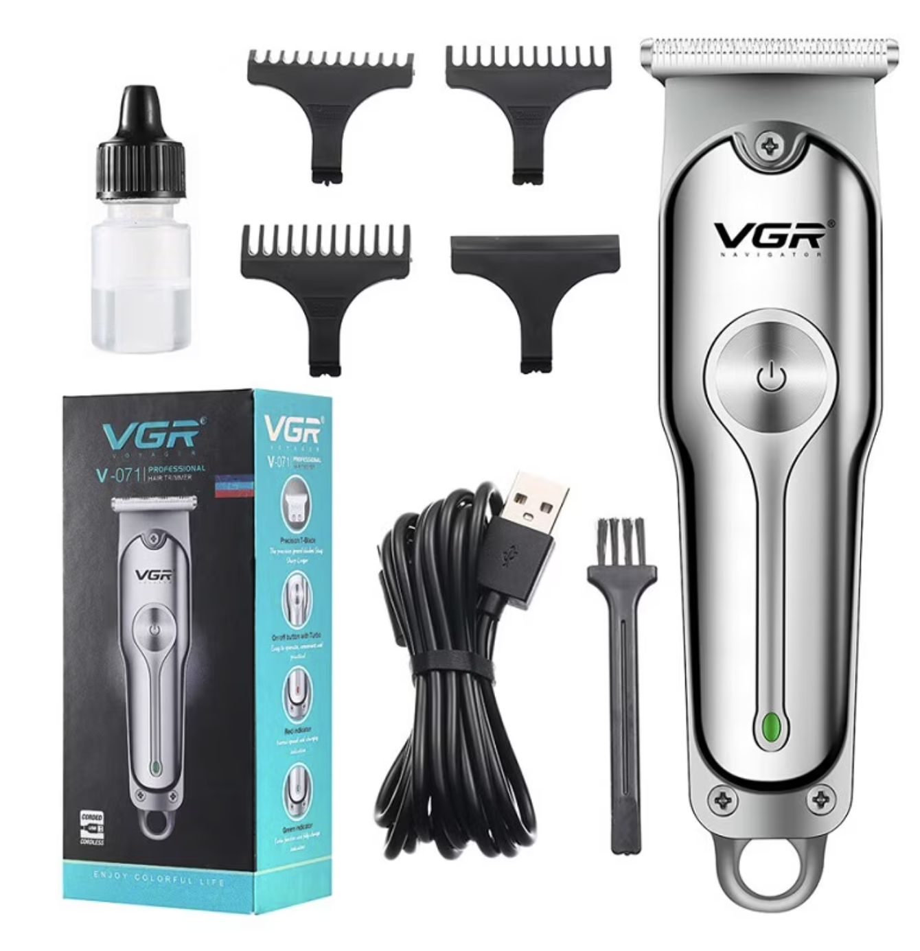 Reducere 51% - Aparat de tuns VGR V 071 cu acumulator Argintiu 1 Aparat de tuns VGR V 071 cu acumulator Argintiu