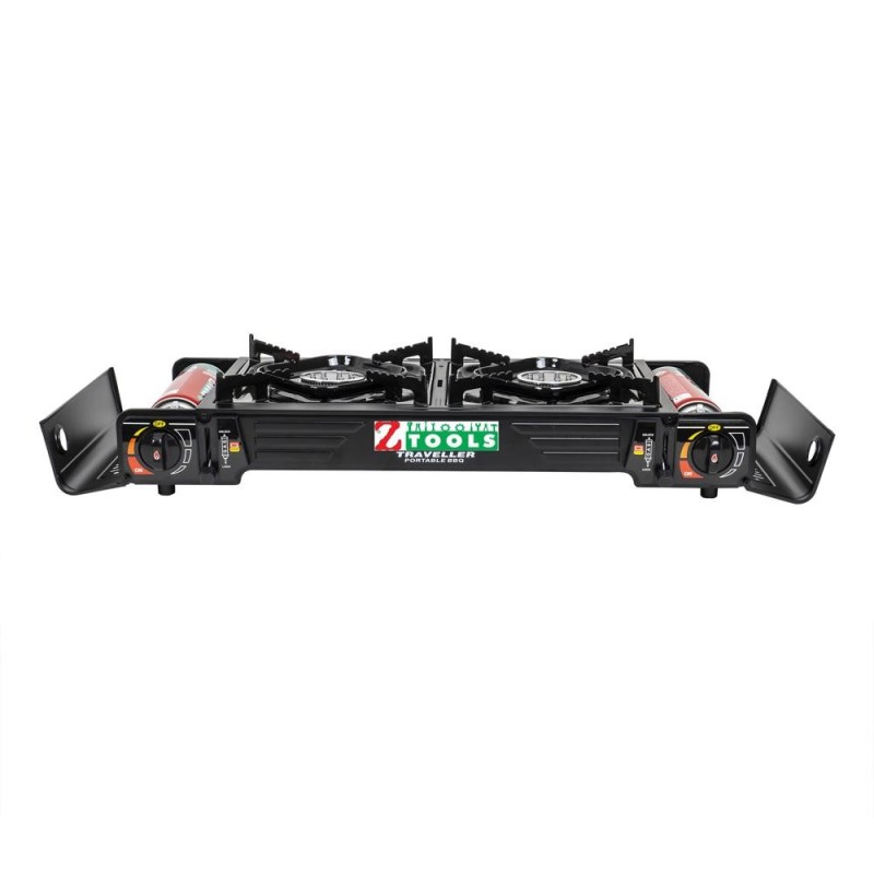 Reducere 14% - Aragaz Camping cu 2 Ochiuri, Aprindere Electrica, Lungime 62 cm, cu Cutie de Transport 1 Aragaz Camping cu 2 Ochiuri