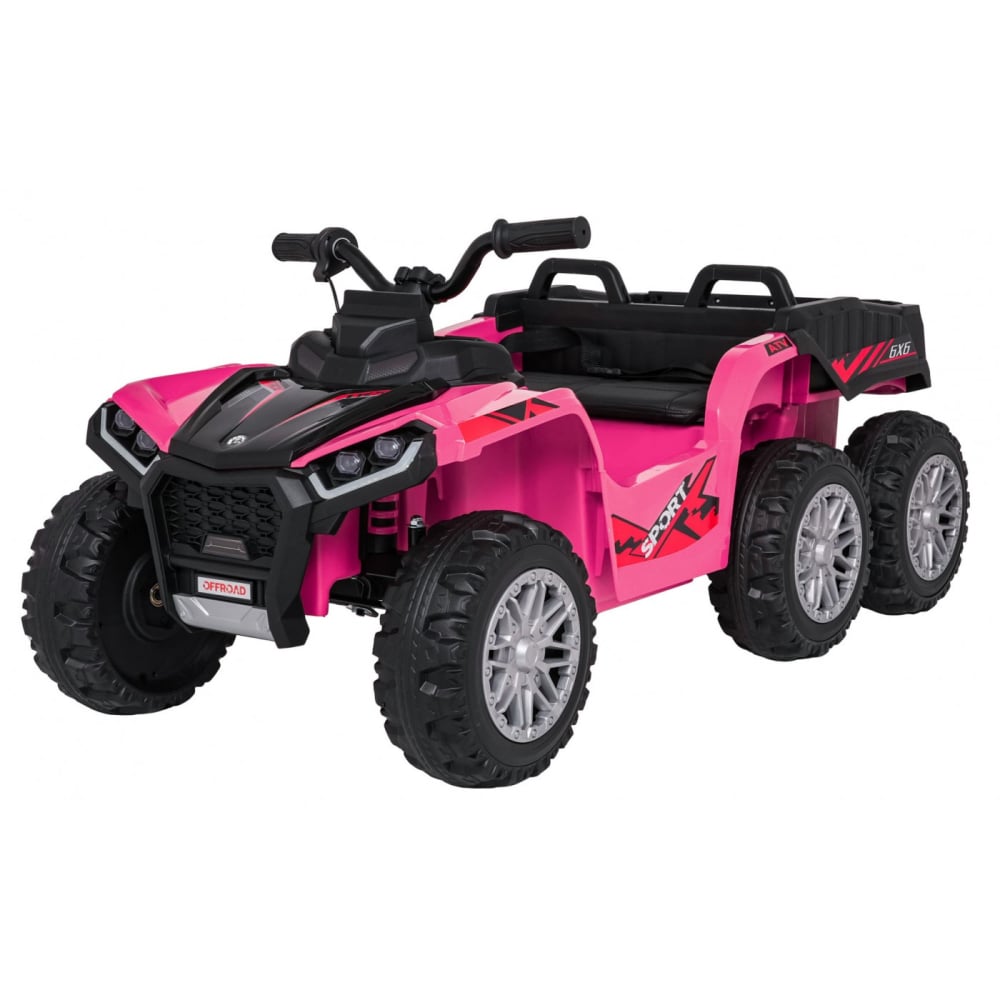 Reducere 25% - ATV electric pentru copii 2-6 ani, Kinderauto FarmQuad 6x6, 180W, 12V 14AH, roti EVA, culoare roz 1 ATV electric pentru copii 2-6 ani