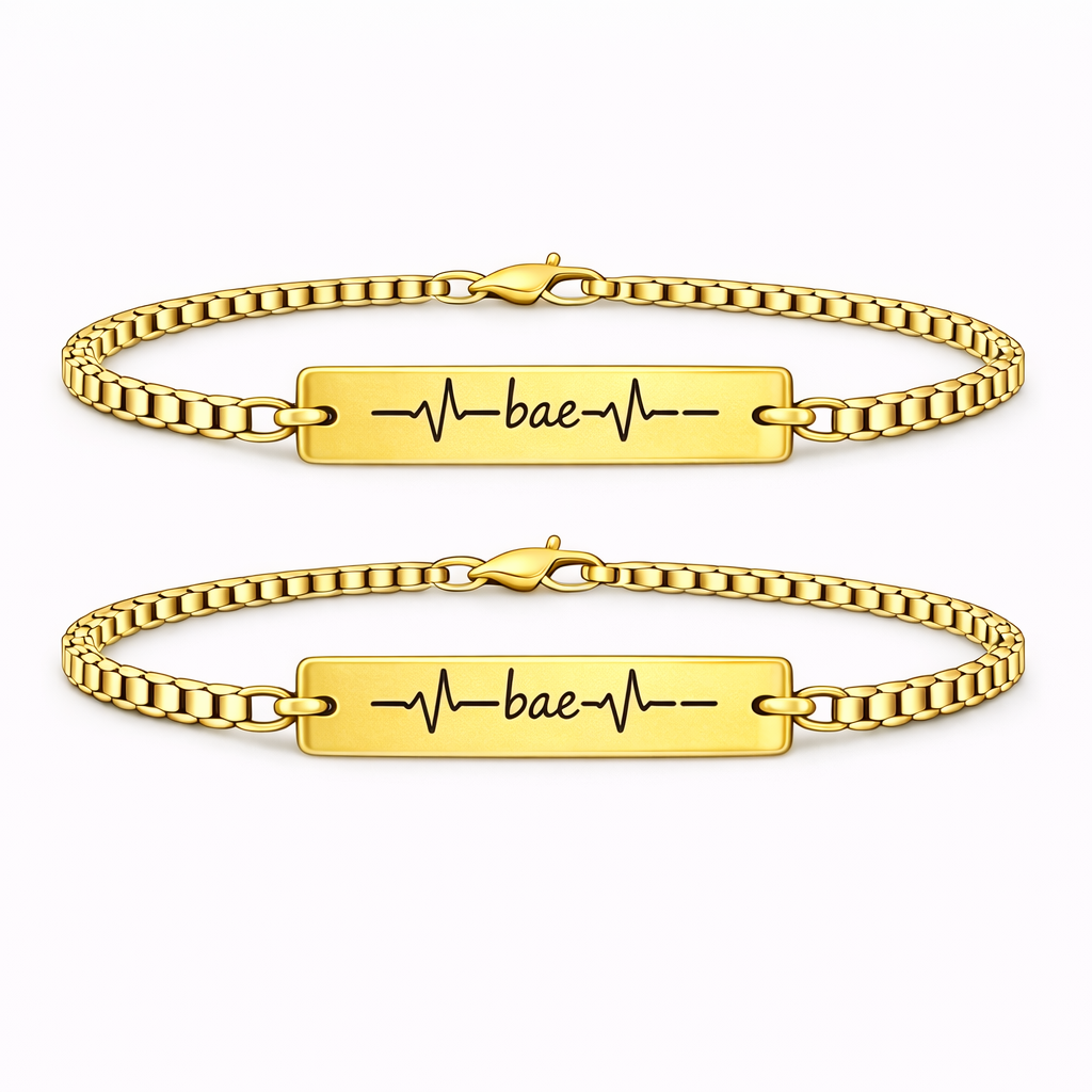 Reducere 40% - Set 2 Bratari Personalizate Bae cu Aur 1 Set 2 Bratari Personalizate Bae cu Aur