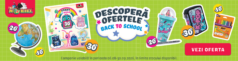 Noriel: catalog Back to School 2026 cu reduceri de până la 30% 2 Noriel: catalogul Back to School 2026 cu reduceri la rechizite și articole pentru școală