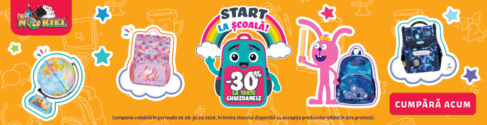 Noriel: reducere de 30% la toate ghiozdanele Back to School