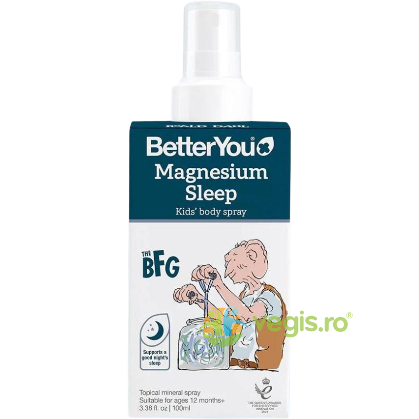 Reducere 20% – Spray de Corp cu Magneziu pentru Copii BFG 100ml 1 Spray de Corp cu Magneziu pentru Copii BFG 100ml