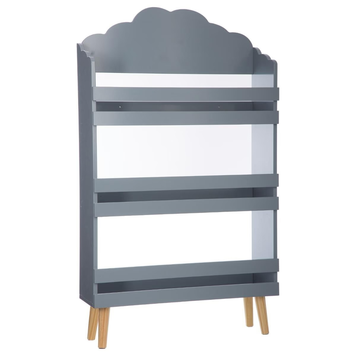 Reducere 20% - Biblioteca copii atmosphera nuage mdf 3 rafturi, 58x18x100 cm, design ludic, gri 1 Biblioteca copii atmosphera nuage mdf 3 rafturi