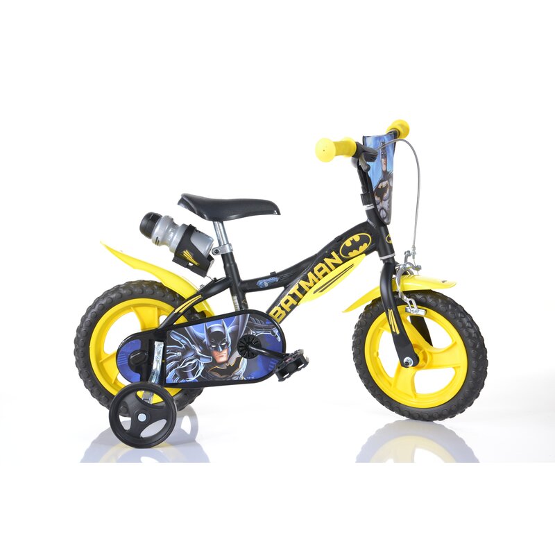Reducere 50% - Bicicleta cu pedale, Dino Bikes, Batman, Cu roti ajutatoare, 12 inch, Pana la 40 kg, 3 ani+, Resigilat 1 Bicicleta cu pedale