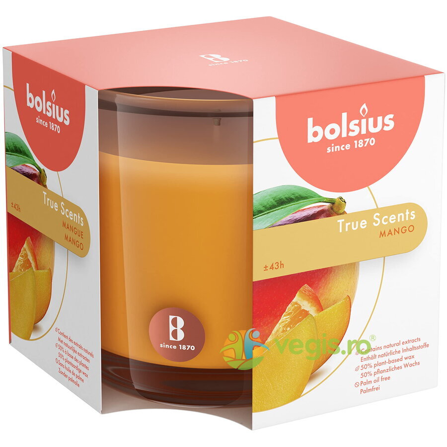 Reducere 30% - Lumanare Parfumata in Pahar Mare cu Aroma de Mango 1 Lumanare Parfumata in Pahar Mare cu Aroma de Mango
