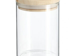 Borcan etans sticla borosilicata capac lemn