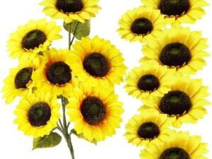 Buchet flori artificiale poliester 2 fire floarea soarelui