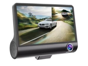 Camera Auto Tripla 3 in 1 ce Filmeaza in Fata in Interiorul si in Spatele Masinii