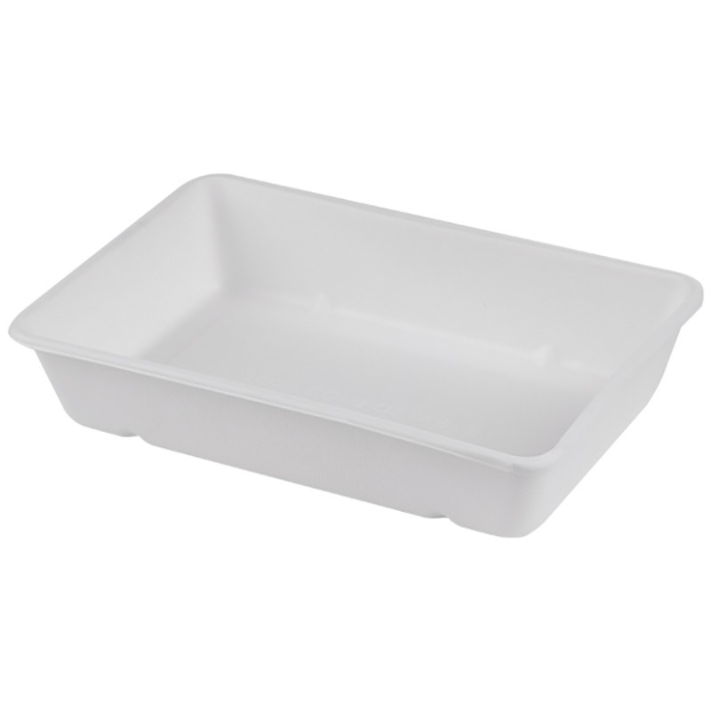 Reducere 14% - Caserole Trestie, Biodegradabile, Compostabile, albe 23x15 cm 810 ml 125 buc 1 Caserole Trestie